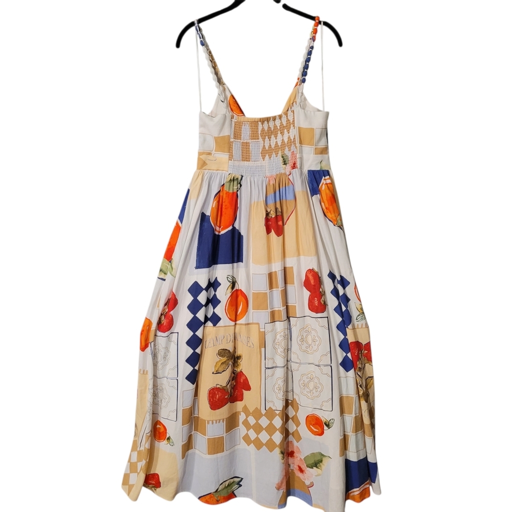 NWT Caroline Constas linen blend French theme maxi dress. - S.       F32 - Picture 9 of 13